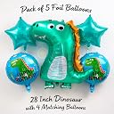 Propsicle Dinosaur Birthday Balloons for Boys, Pack of 5 - Jungle Jurassic Theme Kids Party Décor, Photo Backdrop for Prince Birthday gallery image