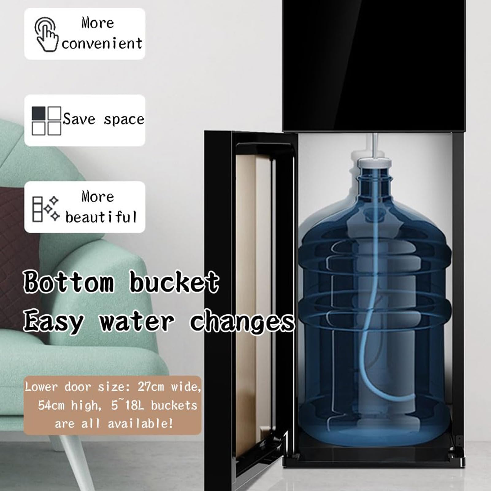 SenhE Dispenser per Refrigeratore d'Acqua con Caricamento dal Basso, Portabicchieri, Dispenser Efficiente, Ideale per l'acqua Refrigerata del tè e del caffè dell'ufficio Domestico