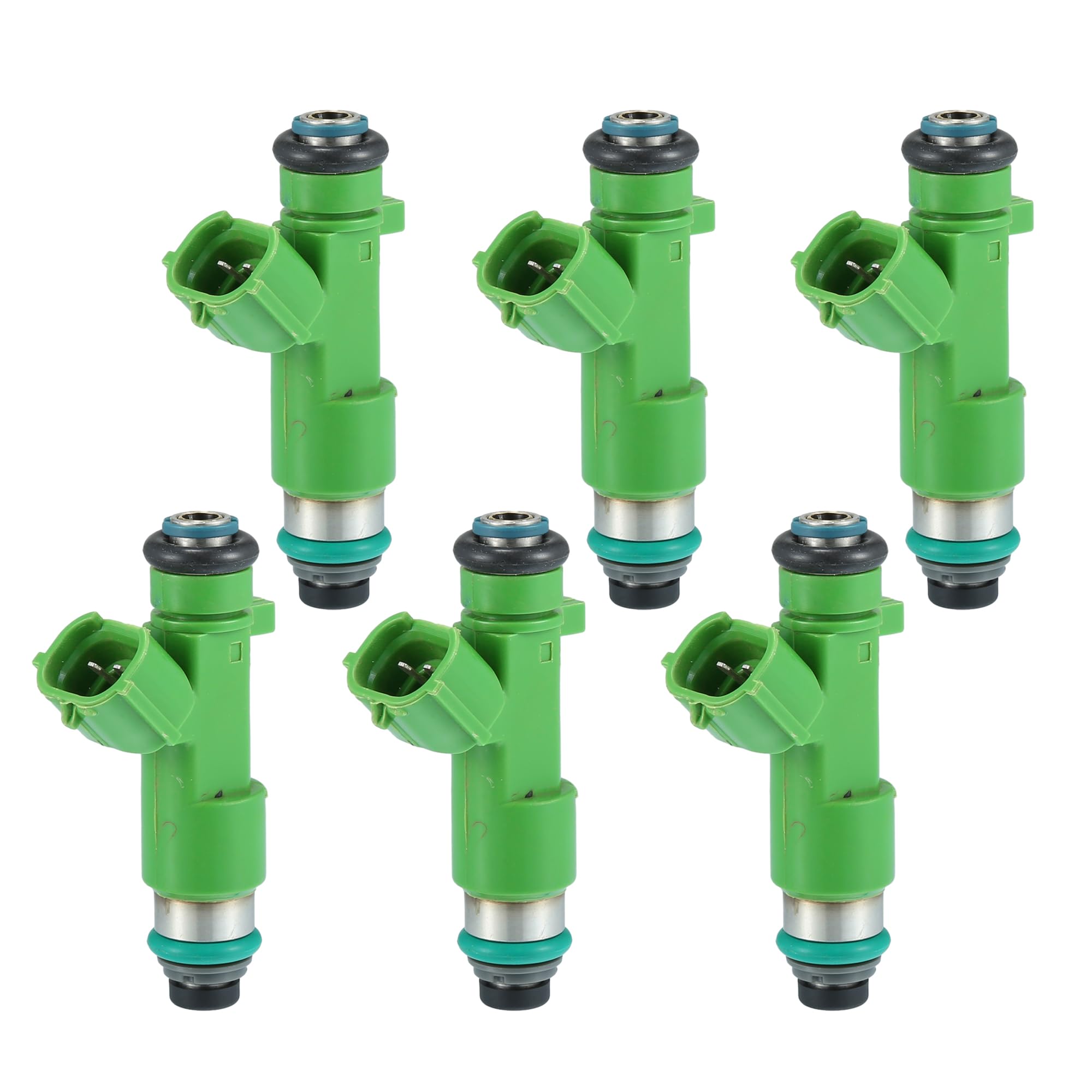 A ABSOPRO Fuel Injector No.16600JK20A Fuel Injection Nozzle for Nissan Pathfinder 14-20 3.5L for Nissan 350Z 07-09 3.5L Green (Pack of 6)