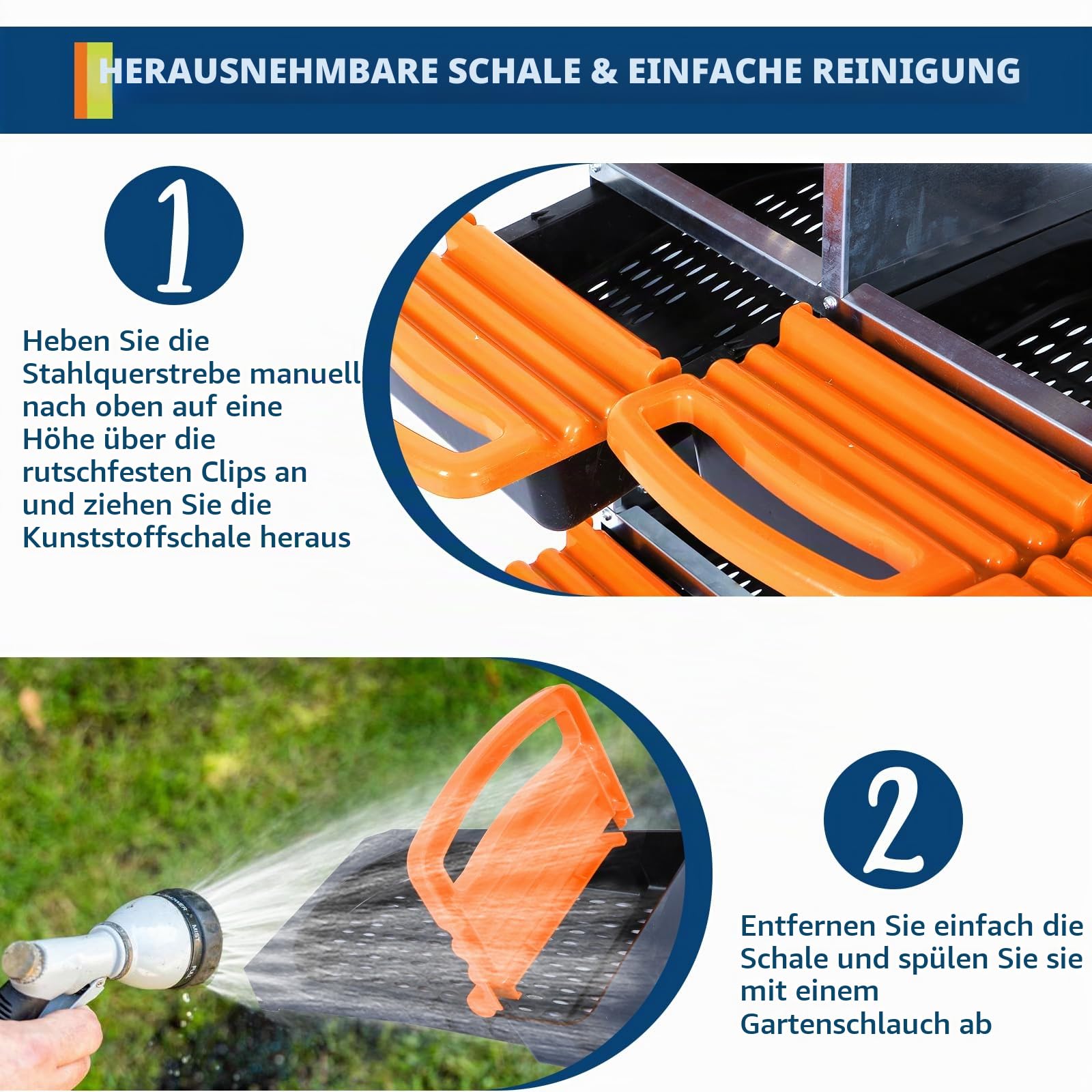 Legenester für Hühner, acht Fächer, Orange