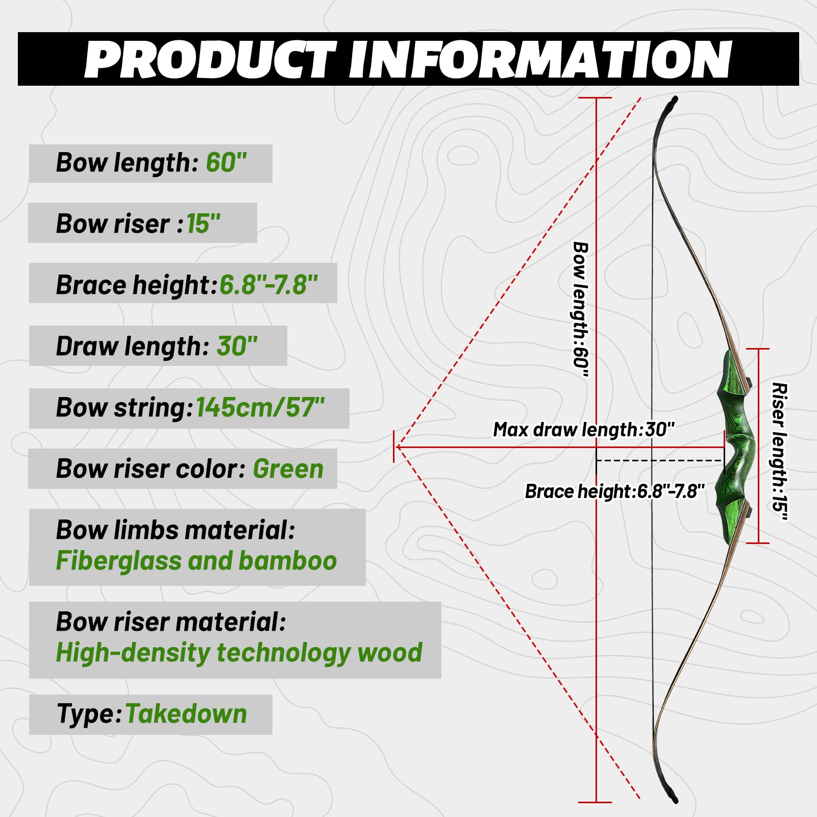 Bear Little Bear Bow Brown Glass 25 lbs. RH