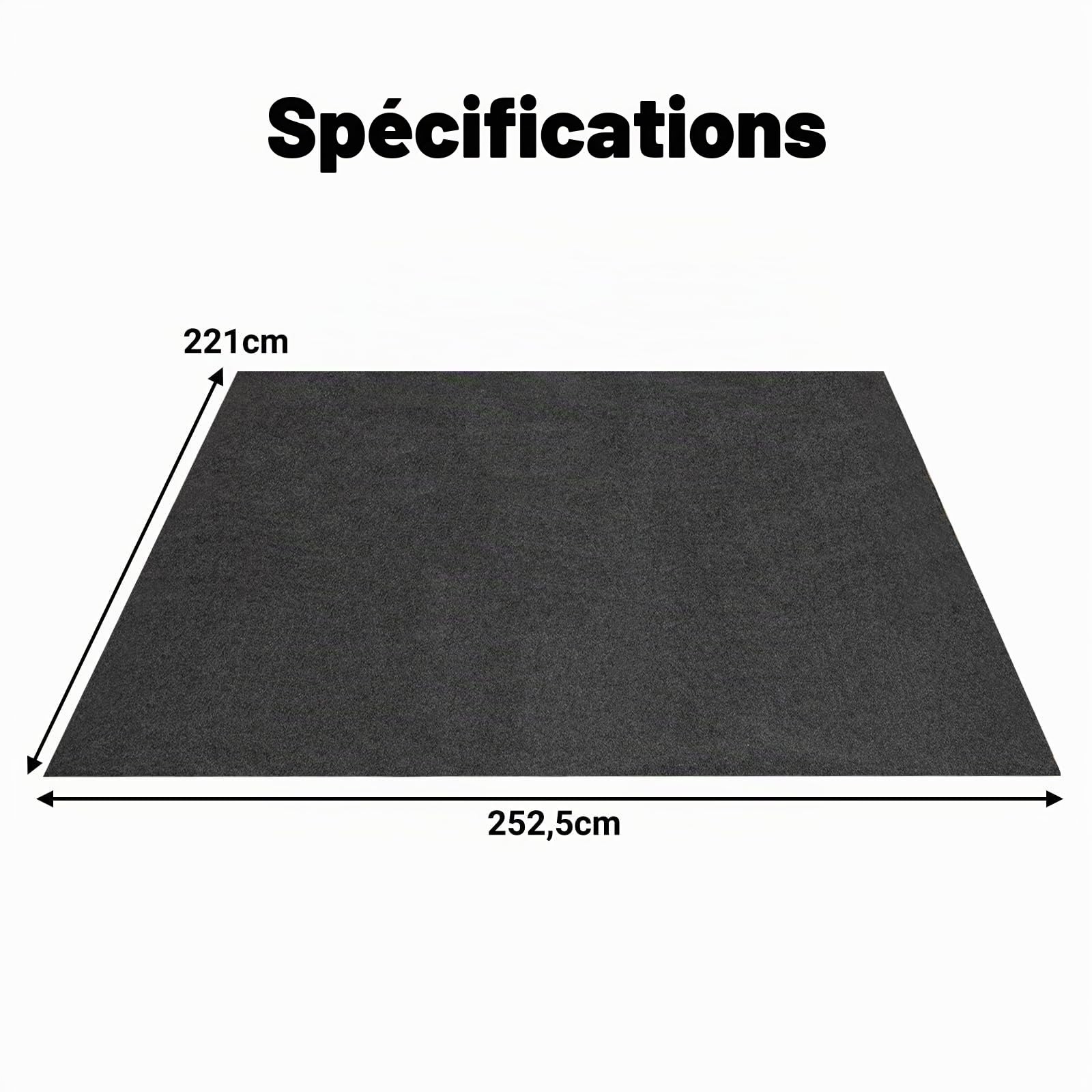 SOARS Tapis de Sol Garage Absorbant Boue, Huile et Eau 252,5 X 221 CM
