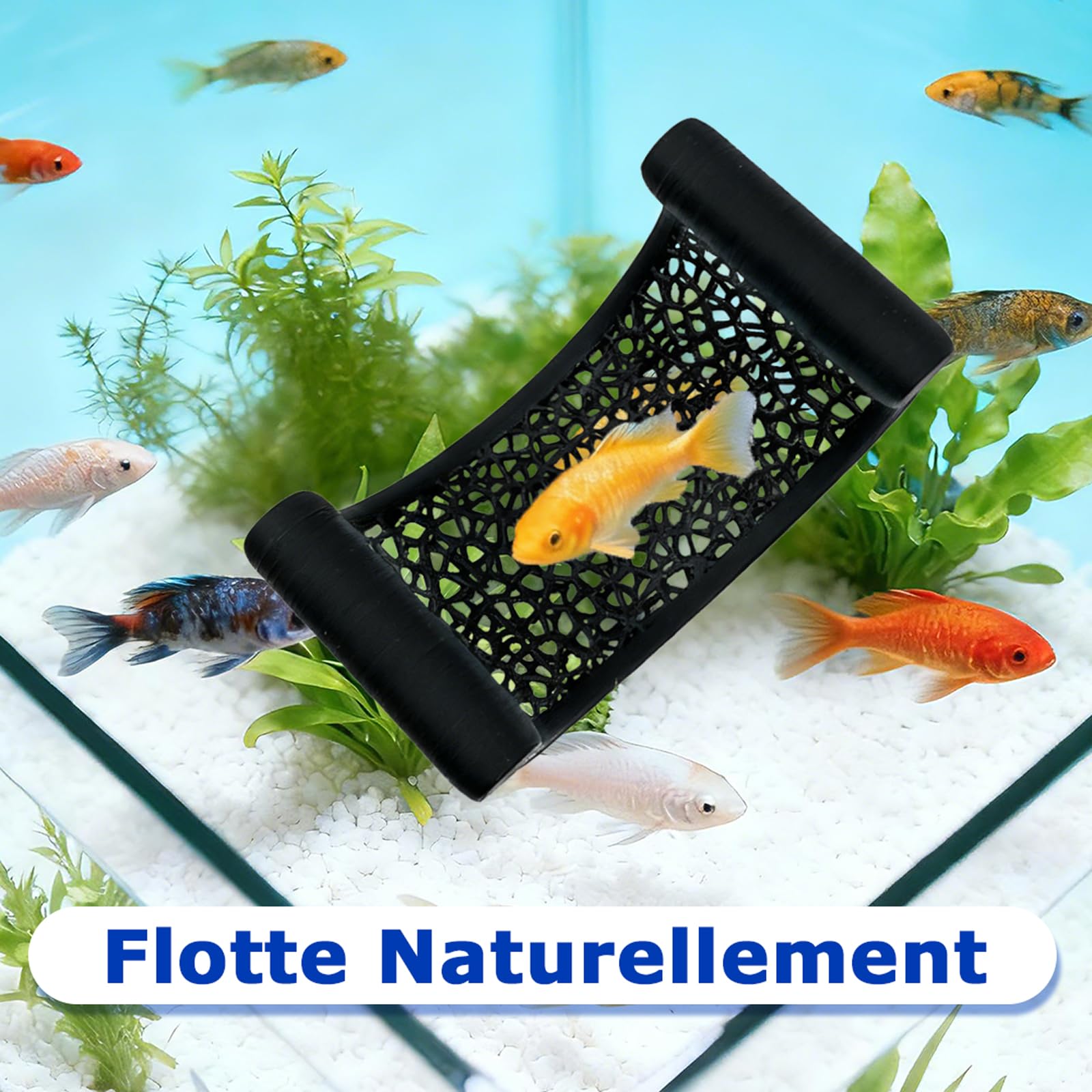 Hamac Flottant pour Poisson Combattant - Cachette Naturelle sans Ventouse, Design en Filet pour Repos des Petits Poissons