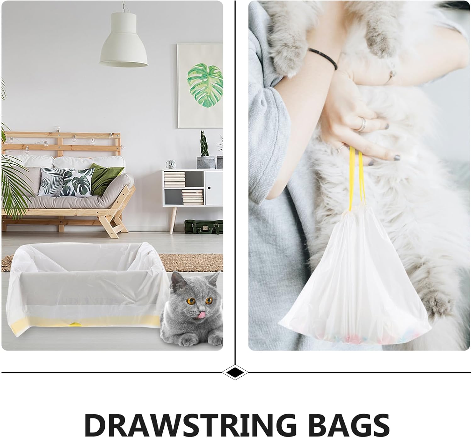 Sosoport 7pcs Cat Litter Box Liners Thickened Garbage Bags for Easy Cleanup for Cat