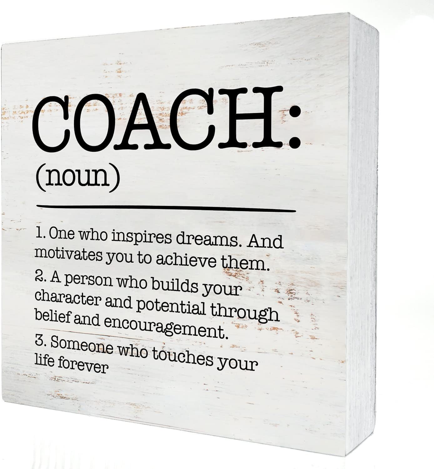 Coach Definition Box Sign 5x5 Inch Rustic Wooden Desk Decor