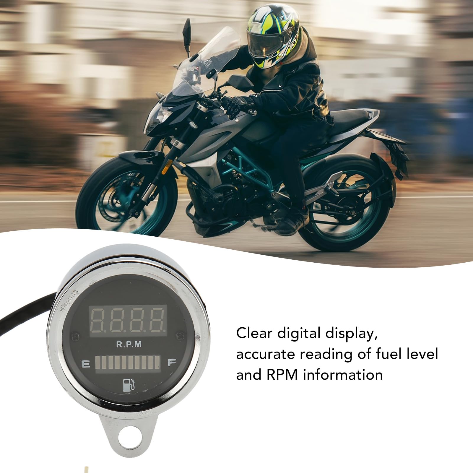 Digitaler, Stabiler Drehzahlmesser, Integriertes Design für Off-Road-Motorräder, Legierungsmaterial