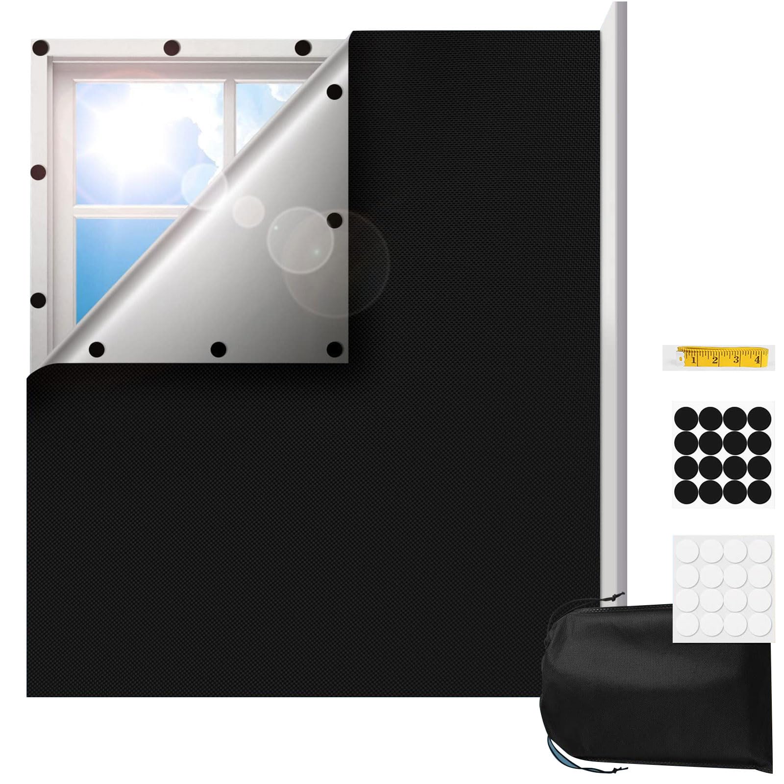 Tsophreniq Removable Film for Window Adhesive Backing Stays Secure No Marks Heat Reflective Silver 150x300cm Setup Tool Complimentary Design