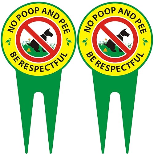 No Dog Poop Signs 2 Pack - Aluminum High Temperature