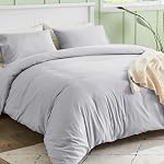 Sasttie Duvet Cover Full, 3-Piece Ultra Soft Double Brushed Bedding Sets for All Season Use, Includes 1 Duvet Cover 80x90 Inches, 2 Envelope Pillowcases 20x26 Inches, Light Grey