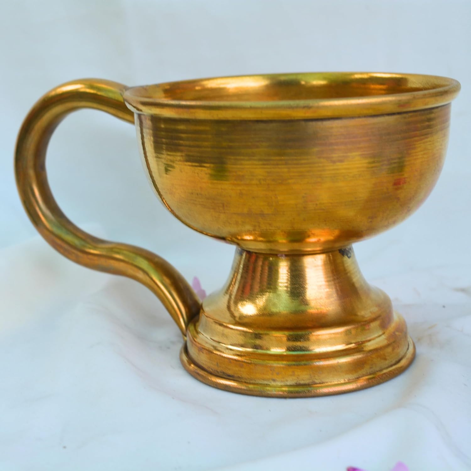 Brass Dhoop Dani with Handle 7" inch – Kapur Dhoop Burner for Home, Office & Temple Use – Pure Brass Incense Holder for Puja, Hawan, Air Purification, Gifting & Traditional Home Decor