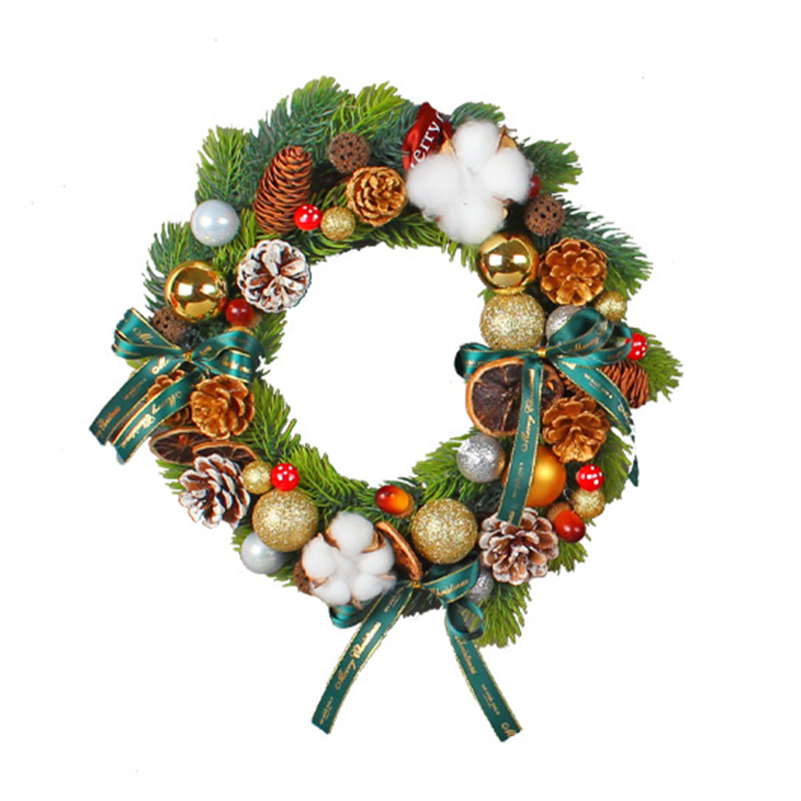 Artificial Christmas Wreath Round Cotton Ball Decorative Pendant for Holiday Shopping Mall Center Decoration Artificial Christmas Wreath