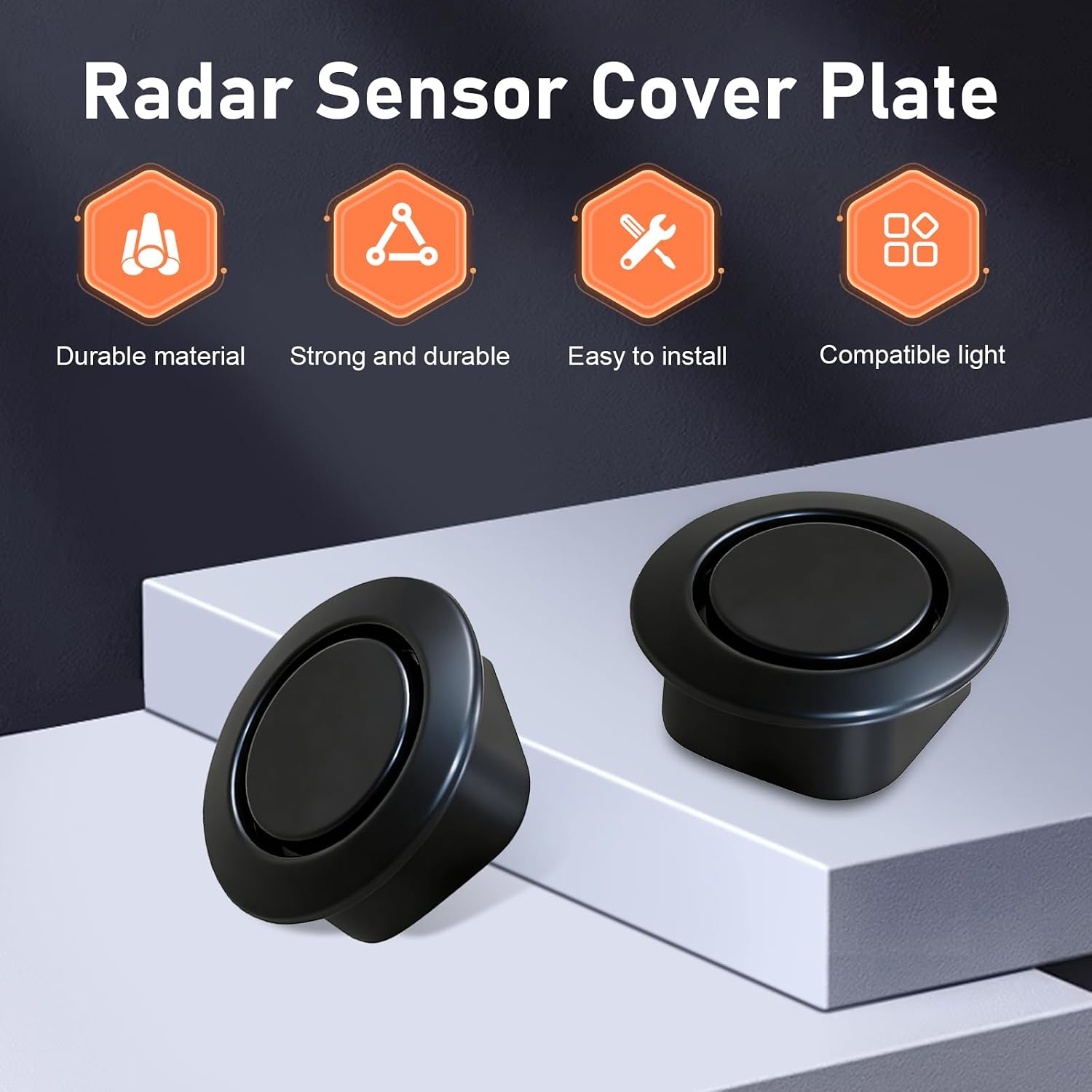 10 PCS Car Bumper Sensor Hole Plugs, Waterproof Plastic Car Rear Bumper Plug Covers, Radar Sensor Protector Cover, Universal for 0.98"-1.02" Radar Sensor Holes (Black)