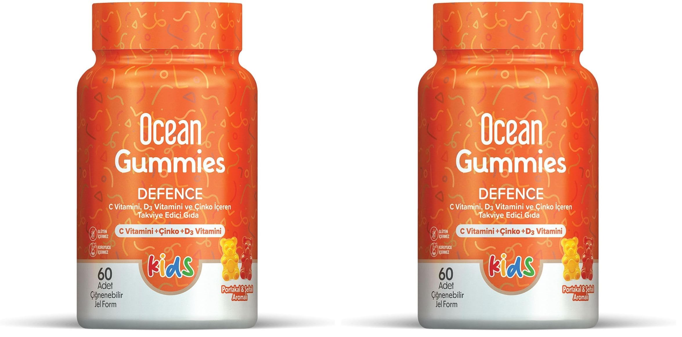 Orzax Ocean Smart Gummies Defence Çiğ. Jel Form 1 Adet (60'lı) (2 paketi)