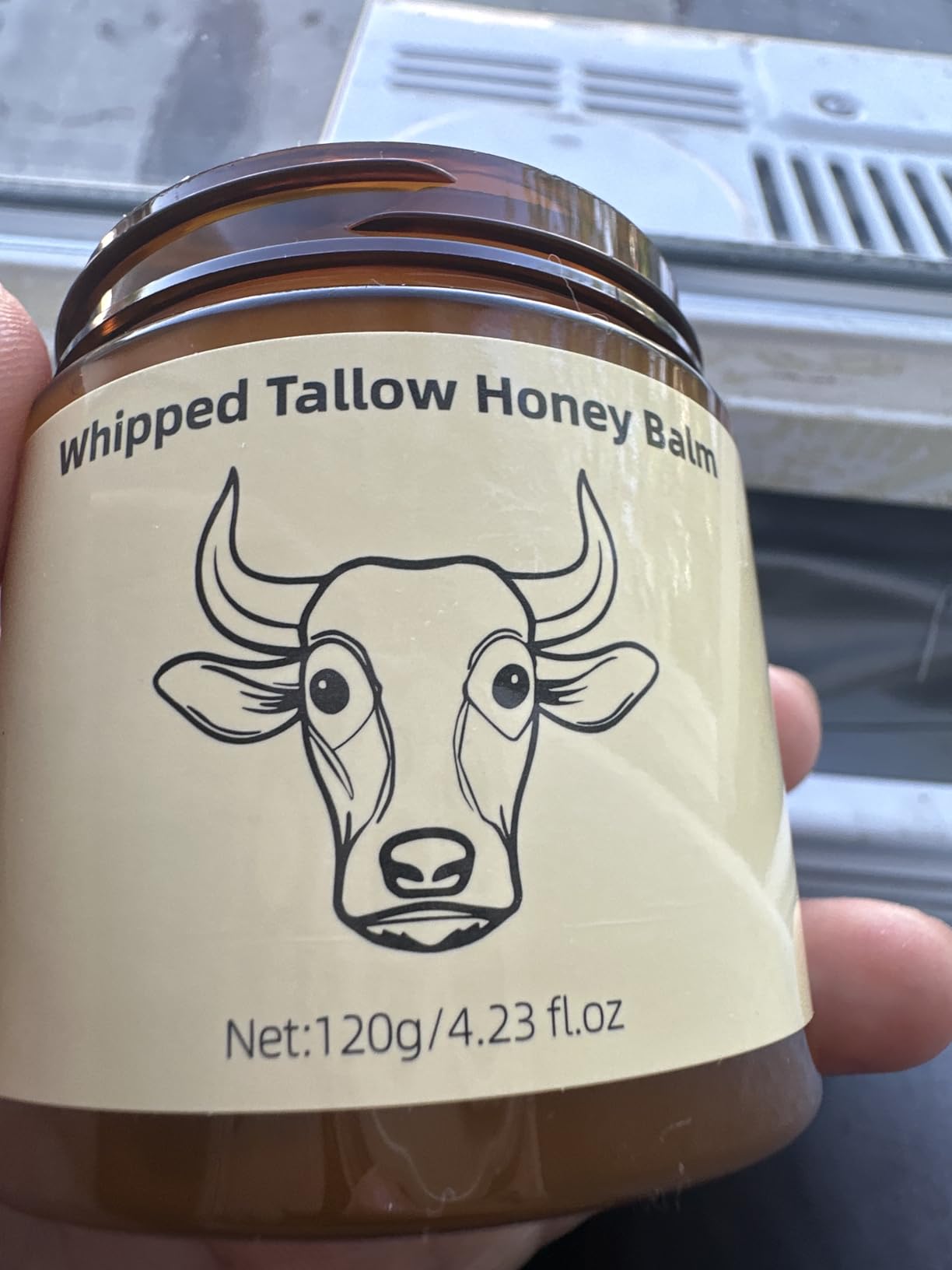 LIHUOMEI Beef Tallow for Skin - Organic Grass Fed Whipped Moisturizer with Honey Balm, Natural Hydrating Cream for Face & Body, Relief for Dry & Sensitive Skin (4.23oz, Lavender)