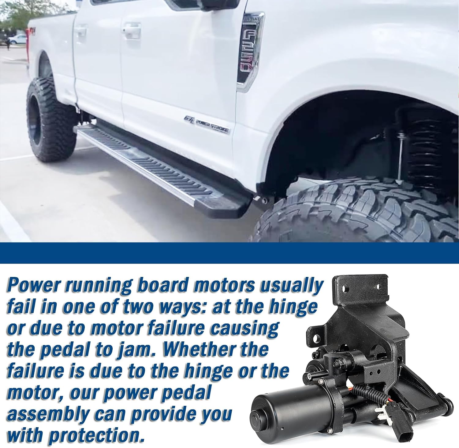 Front Left Driver Side Power Running Board Motor & Bracket Assembly Compatible with 2017 2018 2019 2020 Ford F250 Replaces HC3Z16A507D