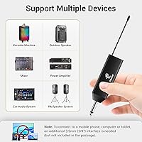 Vista 5 de TONOR Sistema de micrófono inalámbrico UHF con micrófonos de auriculares duales/micrófonos de solapa Lavalier, transmisores de cuerpo, receptor