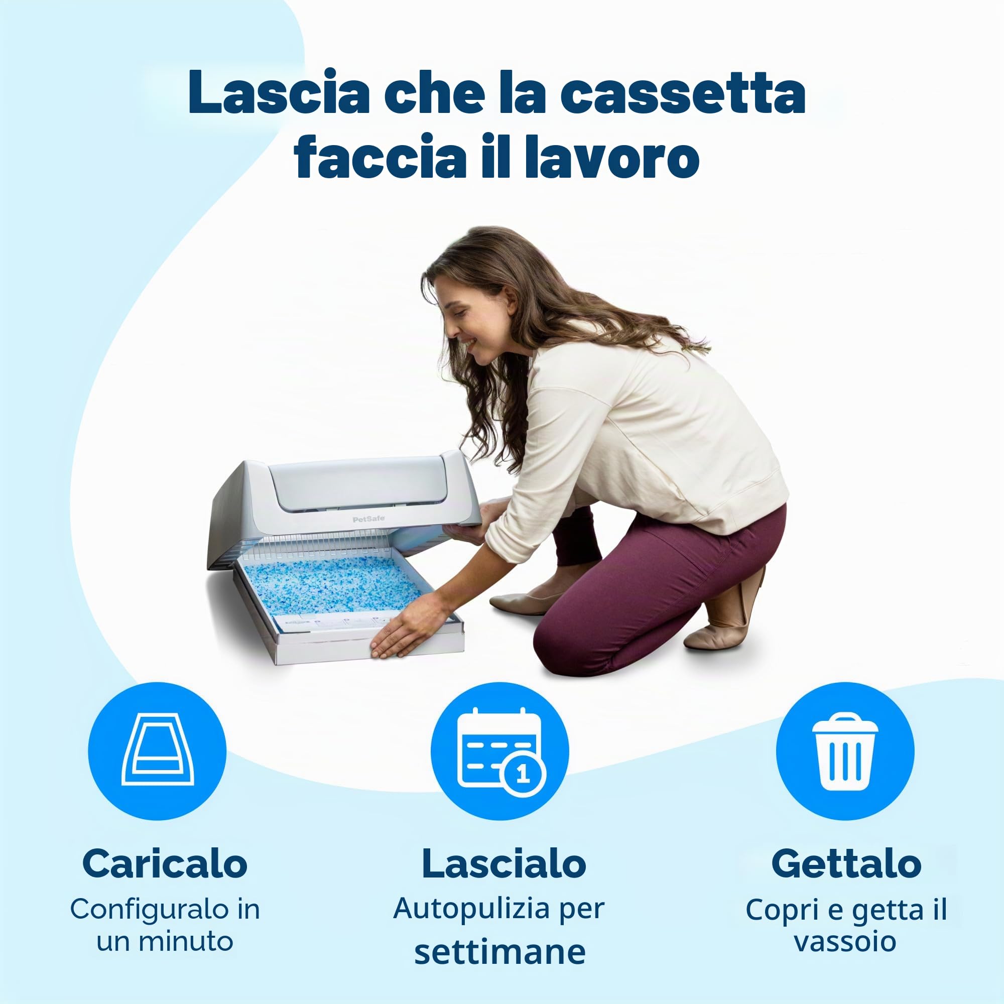 PetSafe ScoopFree - Lettiera Autopulente Coperta per Gatti, Seconda Generazione - Nessuna Paletta, Privacy, Monitoraggio della Salute | Rastrello automatico, privacy, monitoraggio della salute