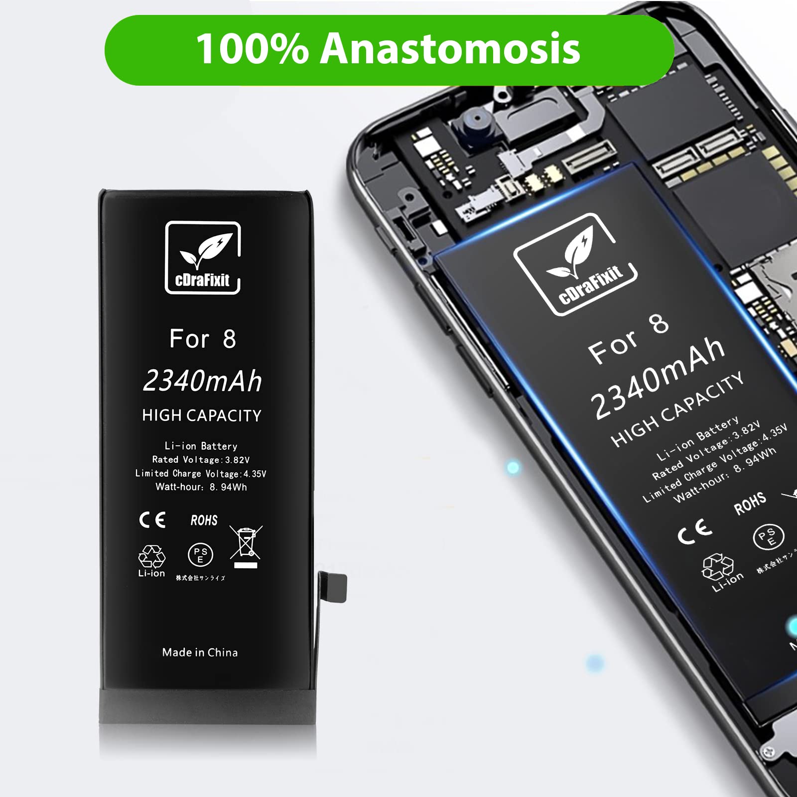 cDraFixit Bateria 2340 mAh do iPhone 8 | zestaw naprawczy z