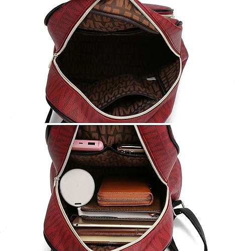 Miniatura 6 de MKF - Mochila para mujer de cuero vegano con asa superior, bolsa de viaje a la moda, mochila