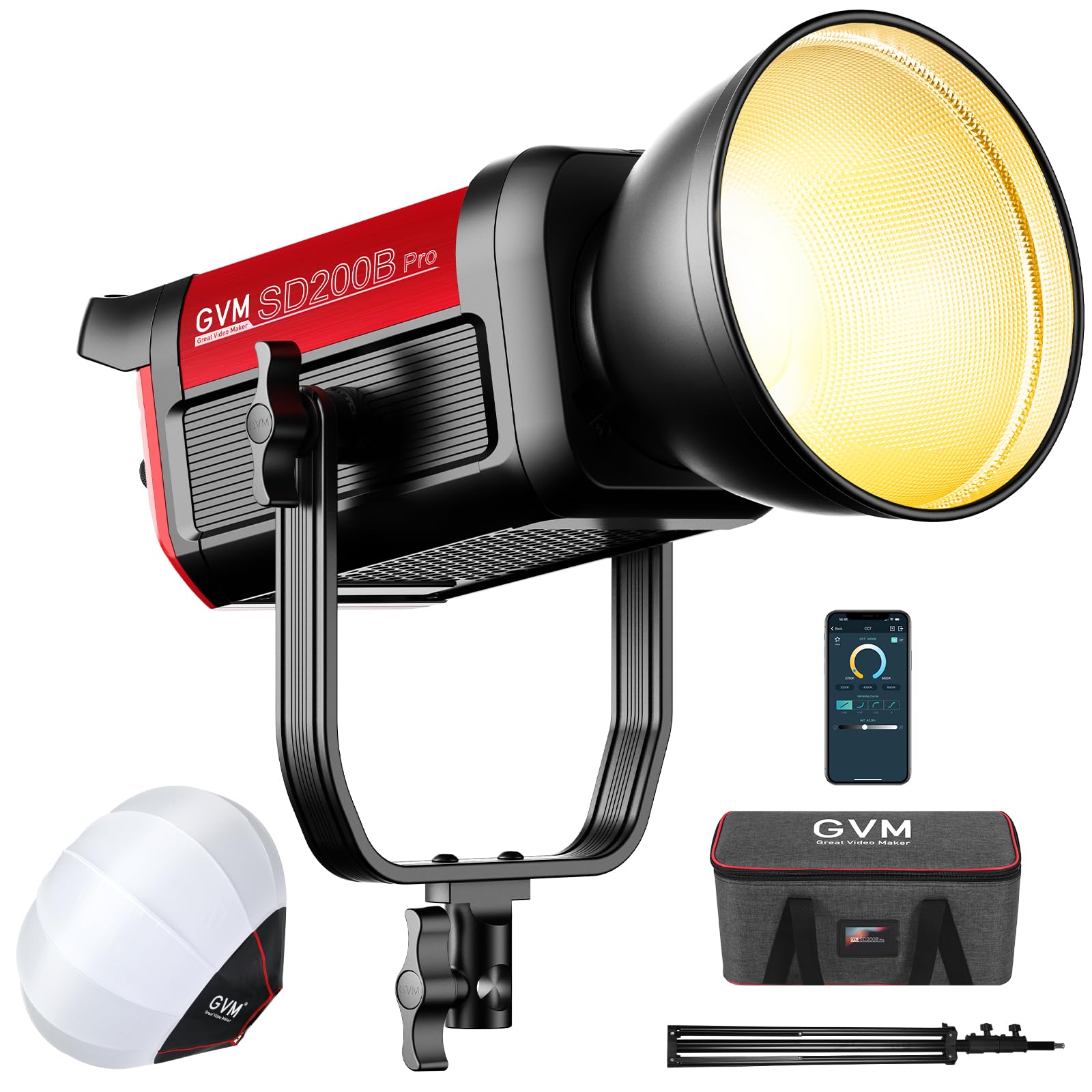 Sponsored Ad - GVM 200W LED Video Light with Lantern Softbox, SD200B Continuous Lighting Kit with Bluetooth Mesh Network/DMX Control, 2700K-6800K Studio Light Photography Lighting Kit, 45400lux/1m, 12 Scene Effects