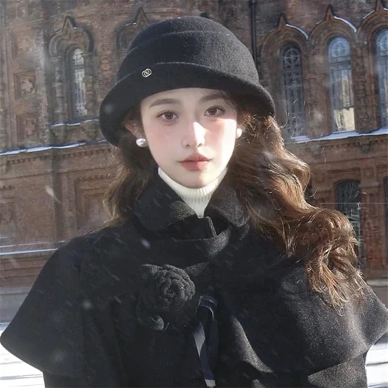 Cappello A Cloche Da Donna Cappello da bacino invernale donna elegante formale festa Fedora Per Donna