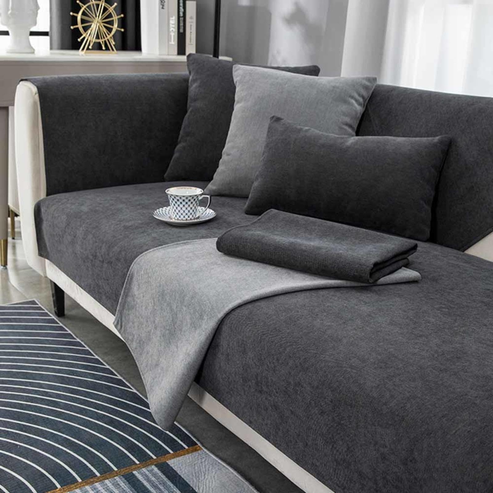 MTHGH Sofa Cover L Shape 1 Seat 2 Seater 3 Seater Corner Shape For Dogs Protector Corner Shape Couch Covers 4 Seater Waterproof Corner Sofa,B-90x160cm