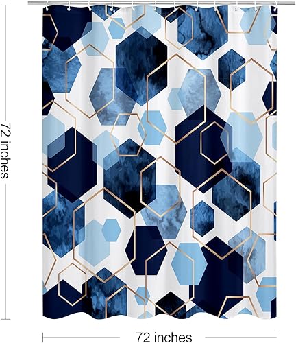 Miniatura 7 de Juego de cortinas de ducha impermeables, decoración geométrica moderna, de tela abstracta, para baño, 72 x 72 pulgadas
