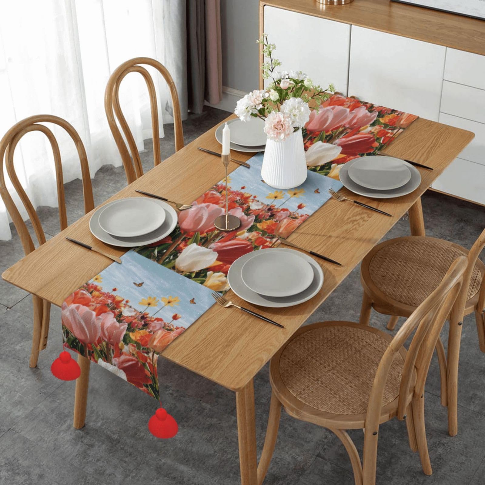 Chemin de table de Noël lavable pour protéger et décorer votre table de salle à manger