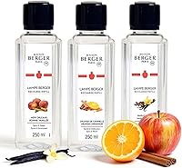 Maison Berger Warm Fragrance Trio Refill 3x250ml - Vanilla Gourmet, New Orleans, Orange Cinnamon for Lampe Berger Oil Diffusers
