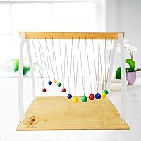 DSQSTMR Newton's Cradle Pendulum Wave: Snake Pendulum with 12 Colorful Balls - Kinetic Physics Toy, Stress Relief Desk Decor