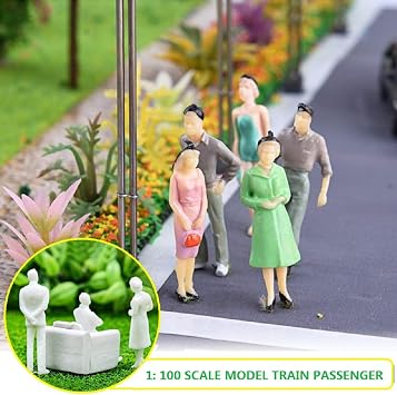 Kiuiom Model Figures White Unpainted Plastic Architectural Model 1: 100 Scale Model Figures 100 Pieces Various Poses Miniature People for Miniature Scenes Micro Landscapes Architectural Planning Project