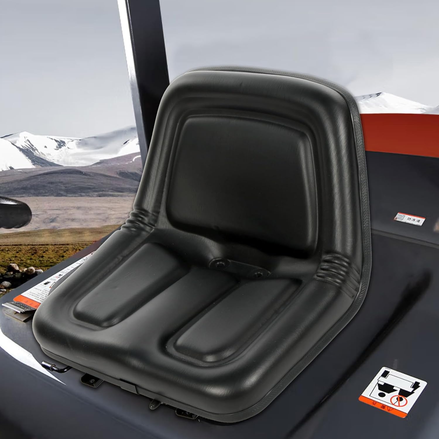 Ergonomic Tractor Seat, Universal Forklift Seat, Lawn Mower Seat, Adjustable Headrest & Armrests Safety Belt System (Update Seat) (Standard)