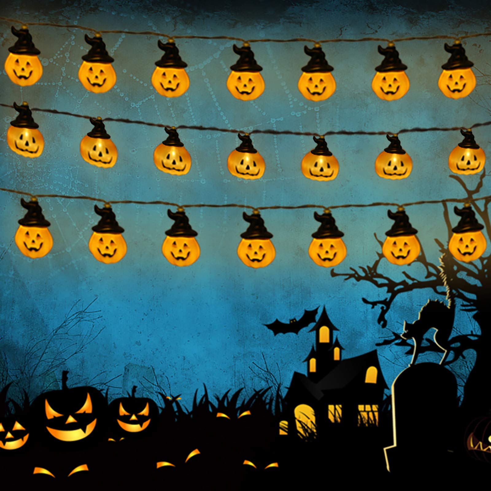 6 Luci Solari A Zucca Per Halloween: Decorazione Da Esterno Con 8 Modalità E Accensione Automatica