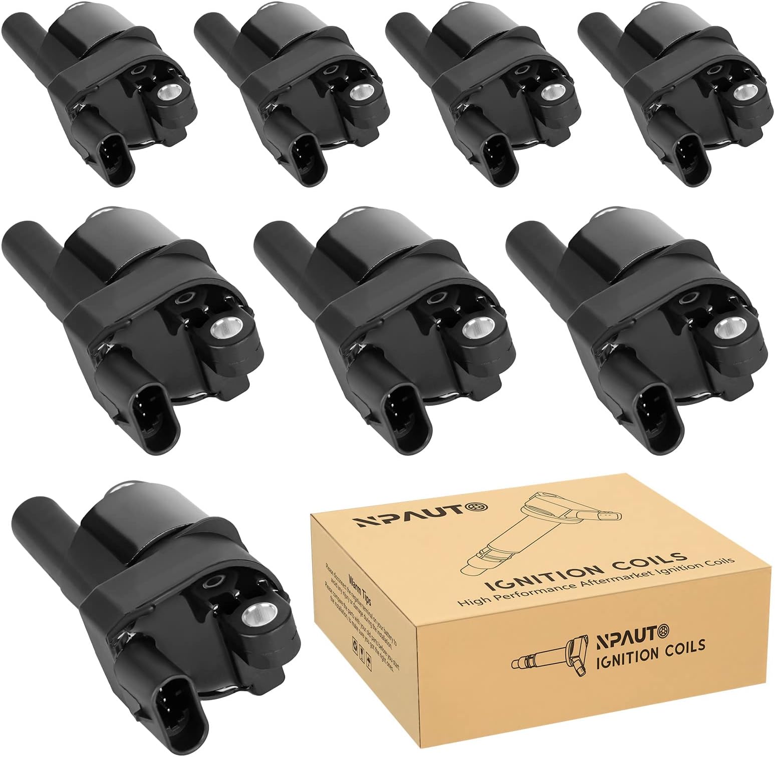 Round Ignition Coil Pack Compatible with V8 4.8 5.3 6.0 Chevy Silverado Tahoe Trailblazer Avalanche Express Cadillac Escalade GMC Sierra Yukon 2007 2008 2009 2010 2011 2012 2013 2014 2015 2016 2017