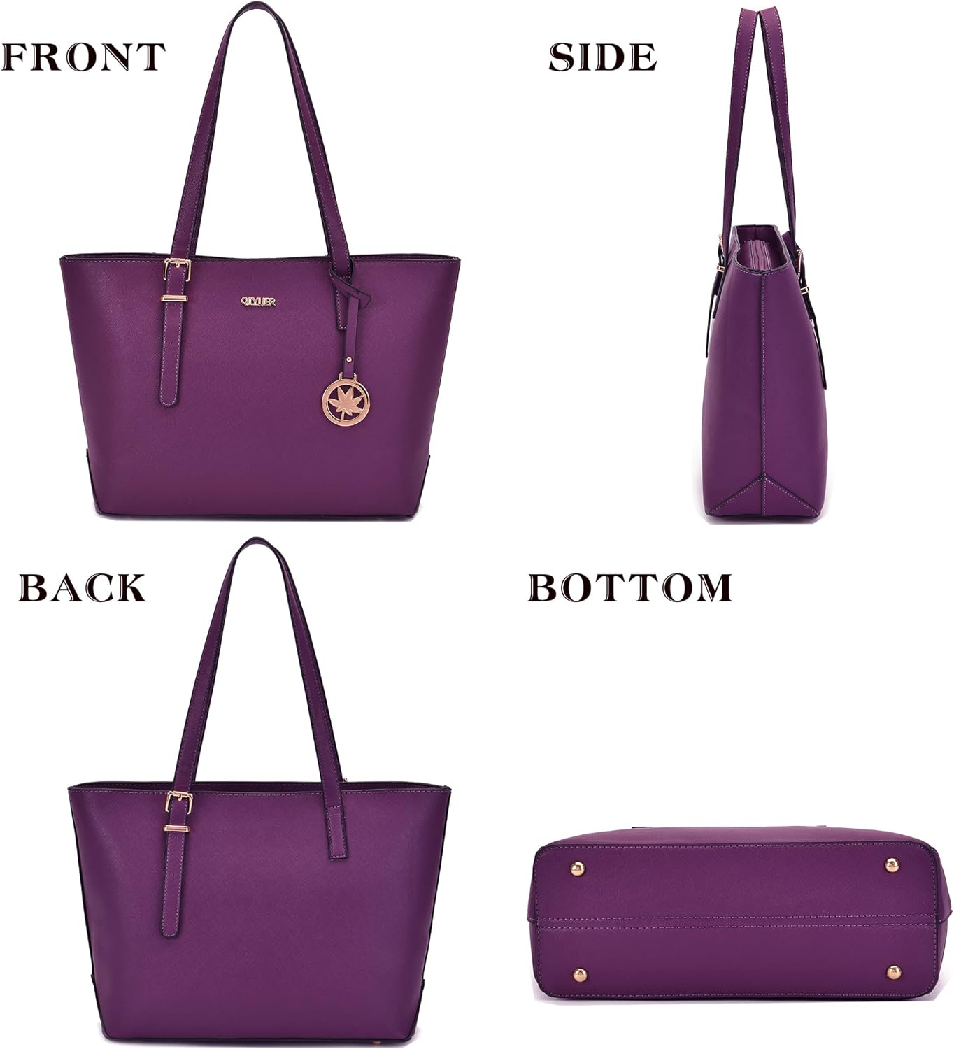 Qiyuer Women Purses Handbags Wallet Sets Shoulder Bags Top Handle Satchel Tote Purse Work Bag Set With Matching Wallet 3pcs - Image 3