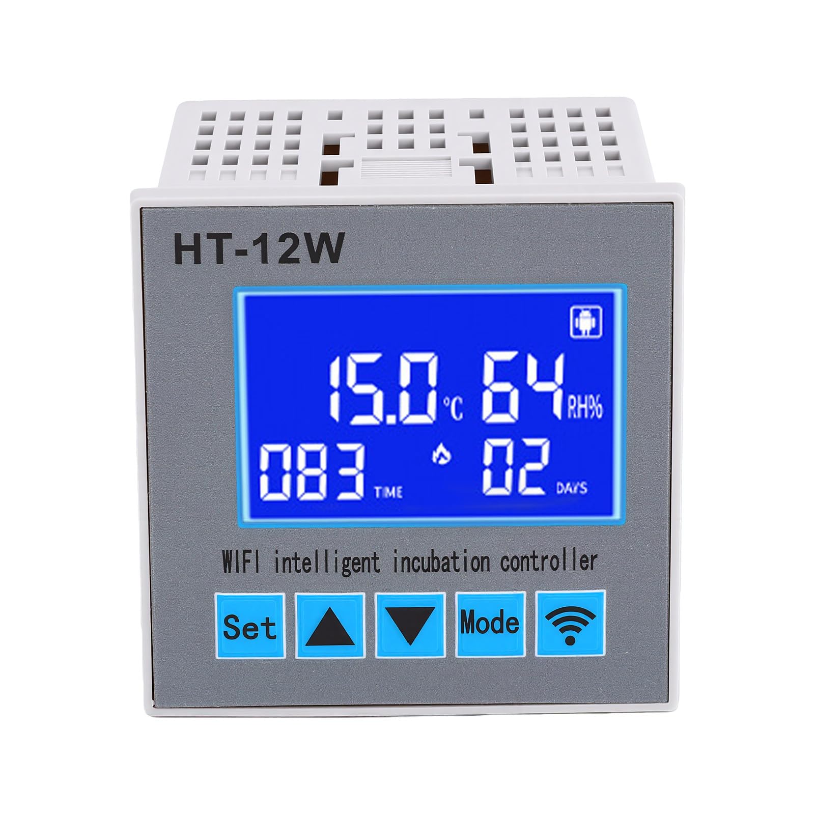 Fdit Regolatore di Temperatura per Incubatrice per Uova, Igrometro LCD WiFi | Controllo remoto tramite smartphone tramite WiFi, precisione della temperatura di ±0,1℃, uscita a 4 , 999 record di