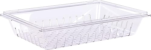 Carlisle FoodService Products Storplus Colador de contenedores de almacenamiento de alimentos con diseño apilable para catering, bufés,