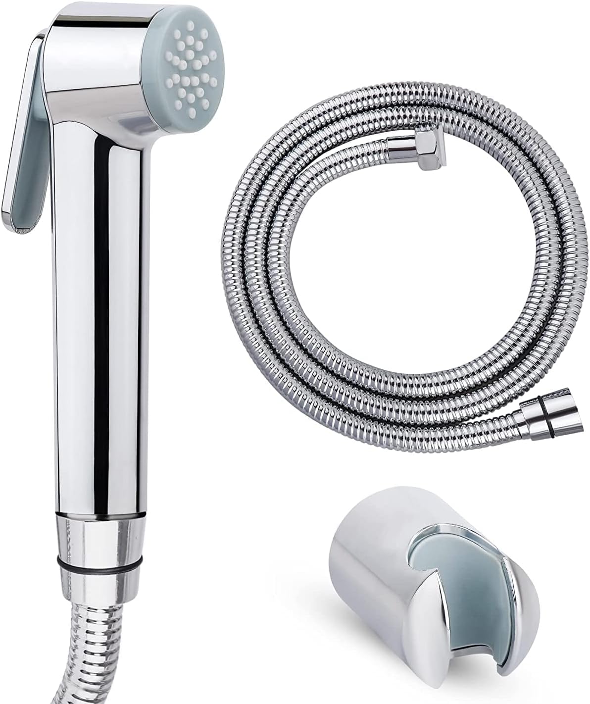 ABS Handheld Heavy Duty Health Faucet Set Toilet Bidet Jet Spray Gun Shower for Bathroom (Model 1), Chrome Finish