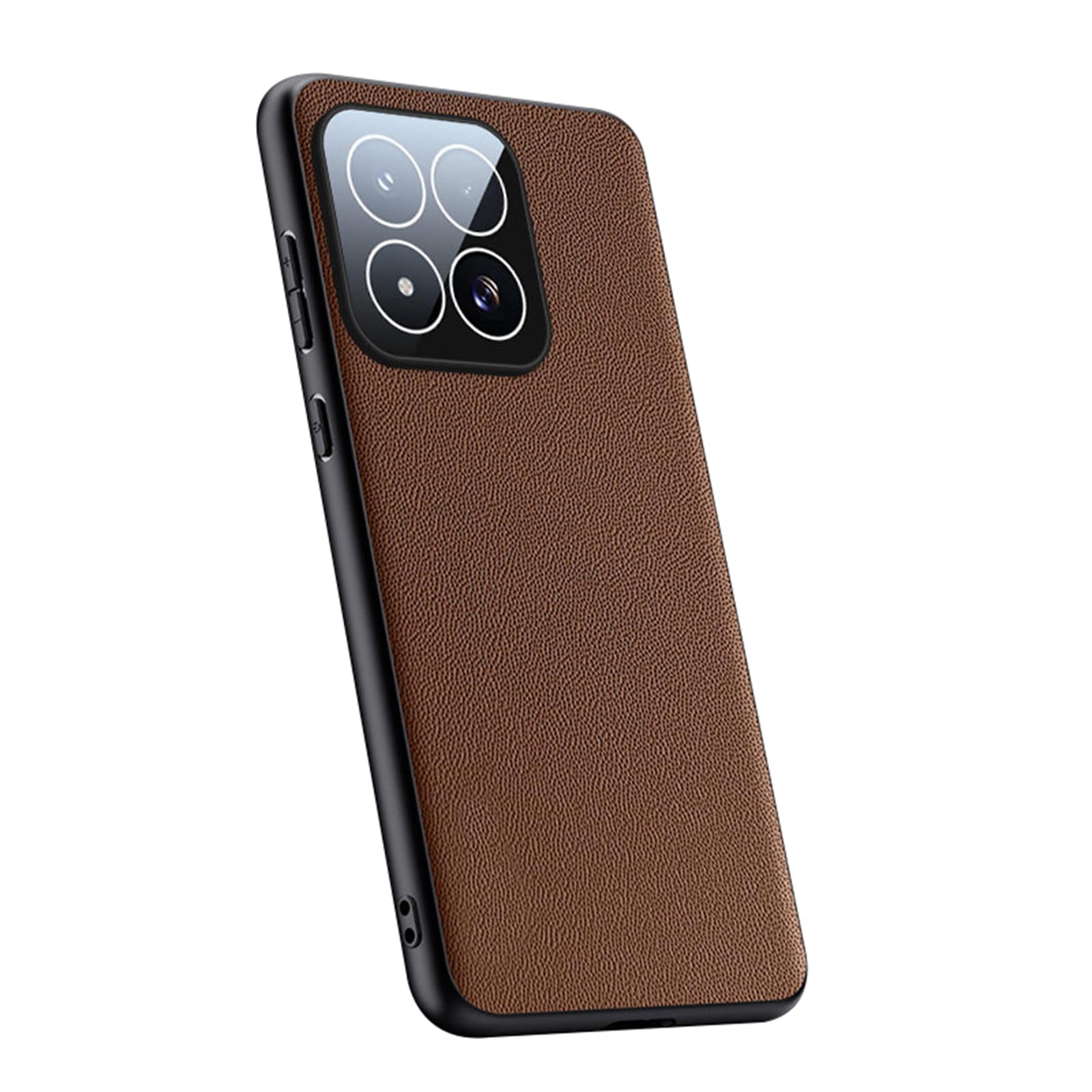 Fdujinh Brown Case For Xiaomi 17Max, Slim Leather Cover Built-In Lens Protector Business Style Minimalist Phone Shell,,17Max