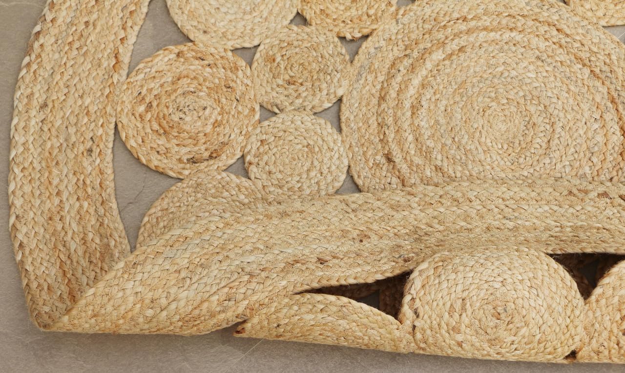 Elmstead Collection Handwoven Natural Jute Fiber Area Rug