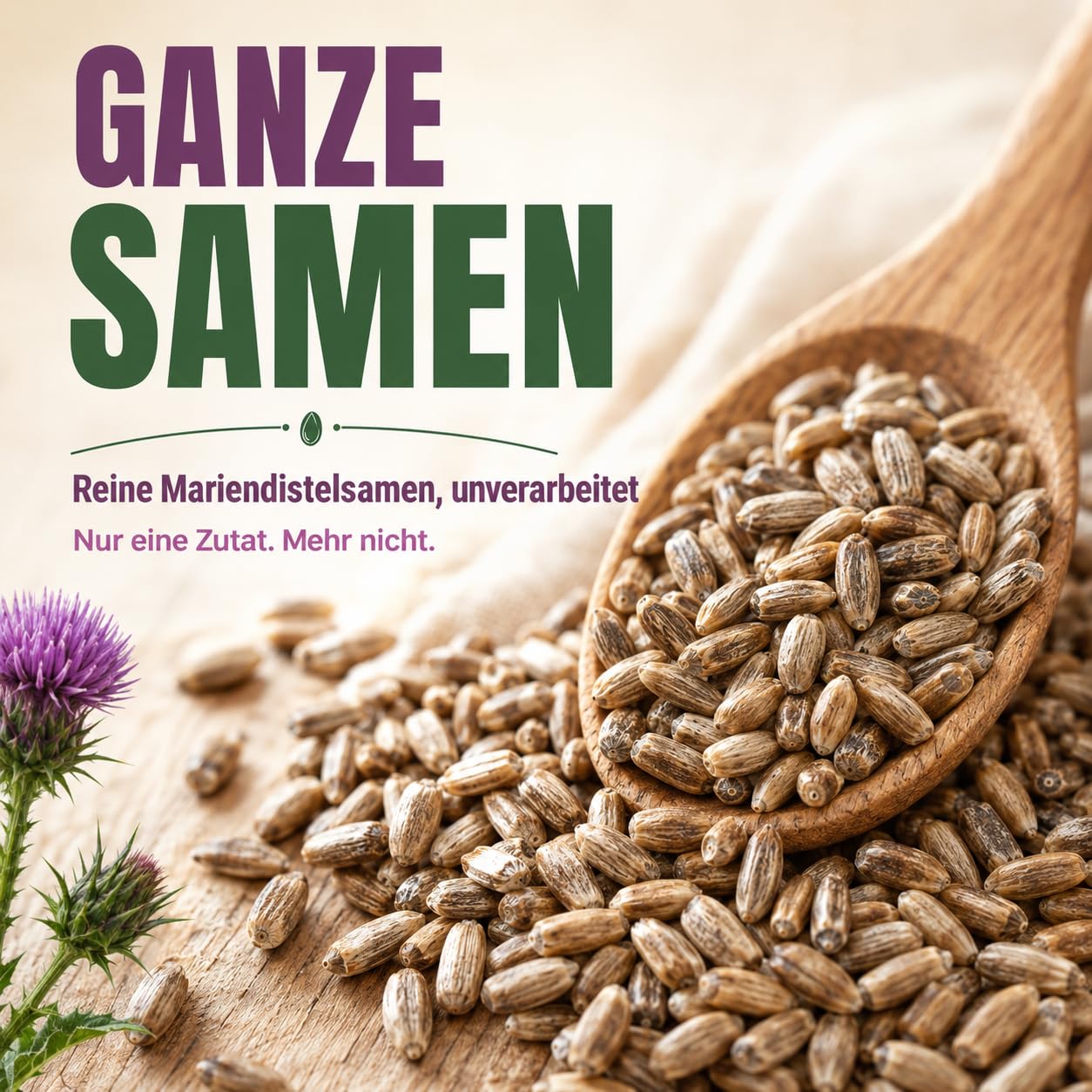 GiDeli Semillas de cardo mariano 4 x 5 kg – 100% semillas enteras sin aditivos para la dieta diaria – Contenido natural de silimarina – Ideal para yogur, cereales, batidos y ensaladas – Origen