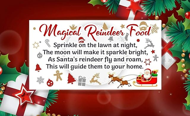 Reindeer Food Stickers Pack of 48 Food Labels (64 x 34 mm) for Sweet Cones Papa Prints®