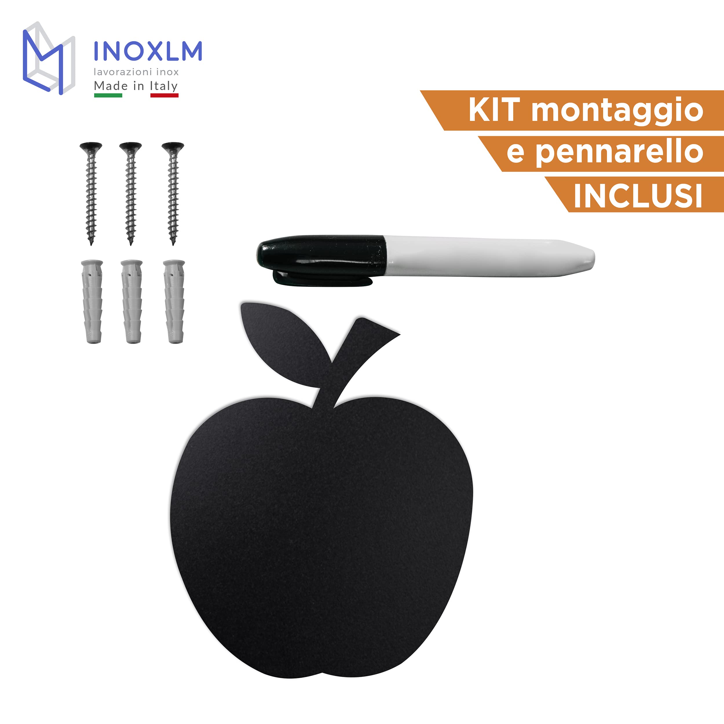 INOXLM Lavagna Magnetica Da Parete In Acciaio 60x44 Cm Nera Scrivibile Con Pennarello | Bacheca Ricordi Souvenir | Lavagna Calamite | Lavagna Per Foto | Leroy Merlin