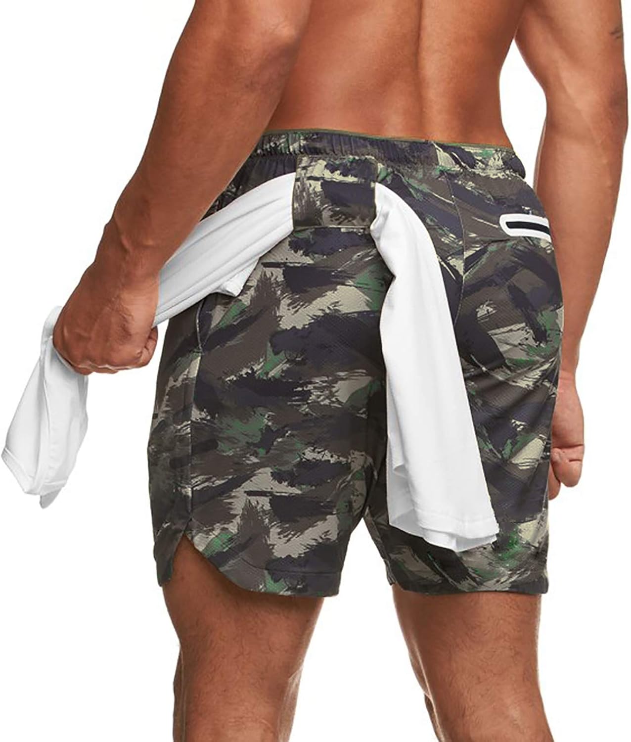 PIDOGYM Men's Workout Shorts with Liner, Athletic Running Shorts with