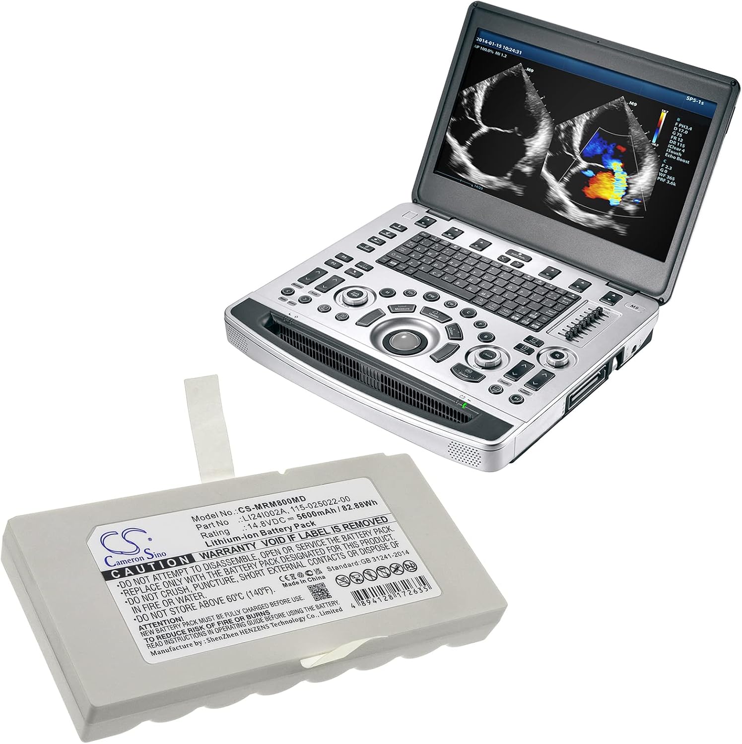 Cameron Sino Battery for Mindray M8, M9, SV300, SV350, TE7, Ultrasound Machine M9 PN:Mindray 115-025022-00, LI24I002A 5600mAh