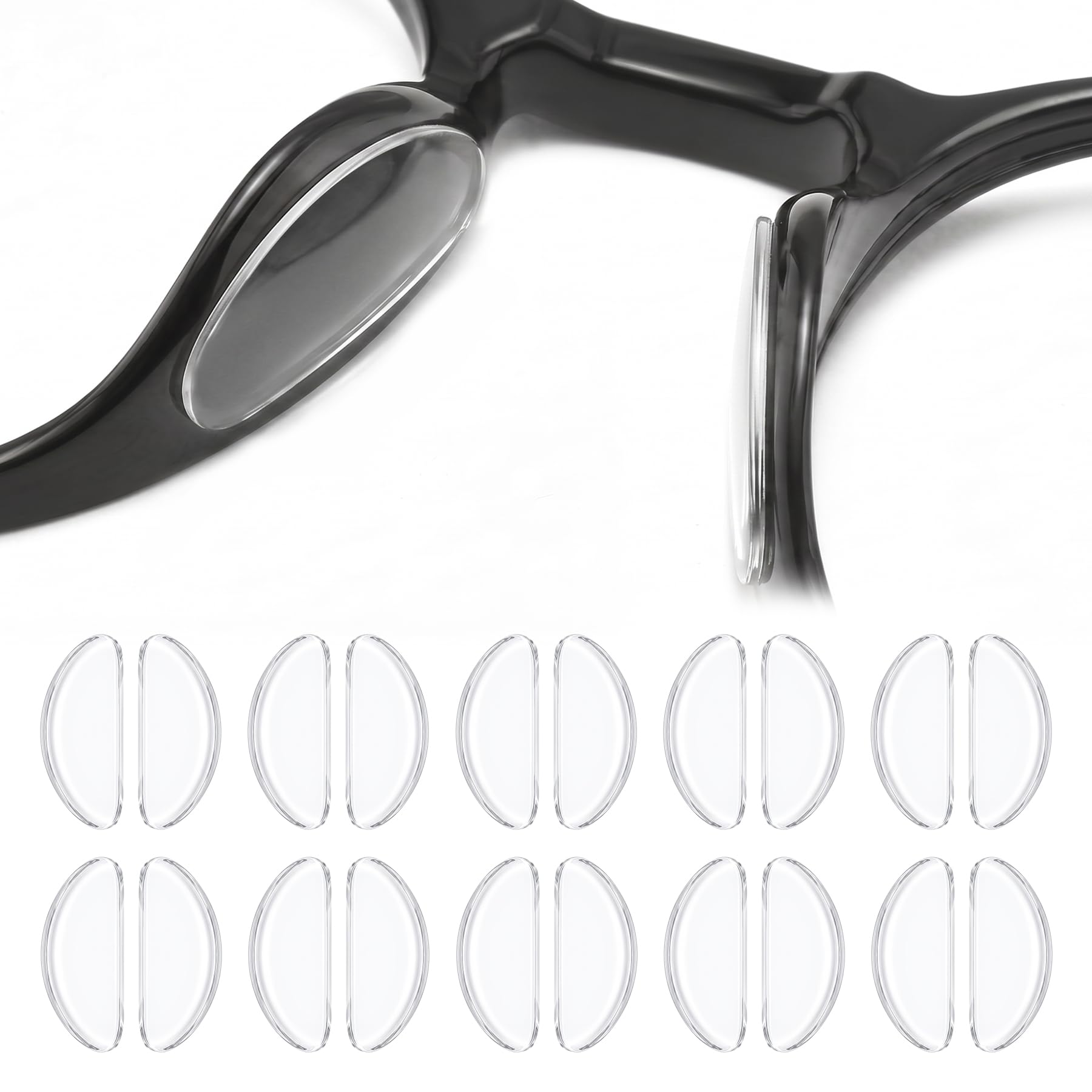 10 Paar 1mm Silikon Nasenpads Antirutsch Brillenpads Adhesive Nasenpads
