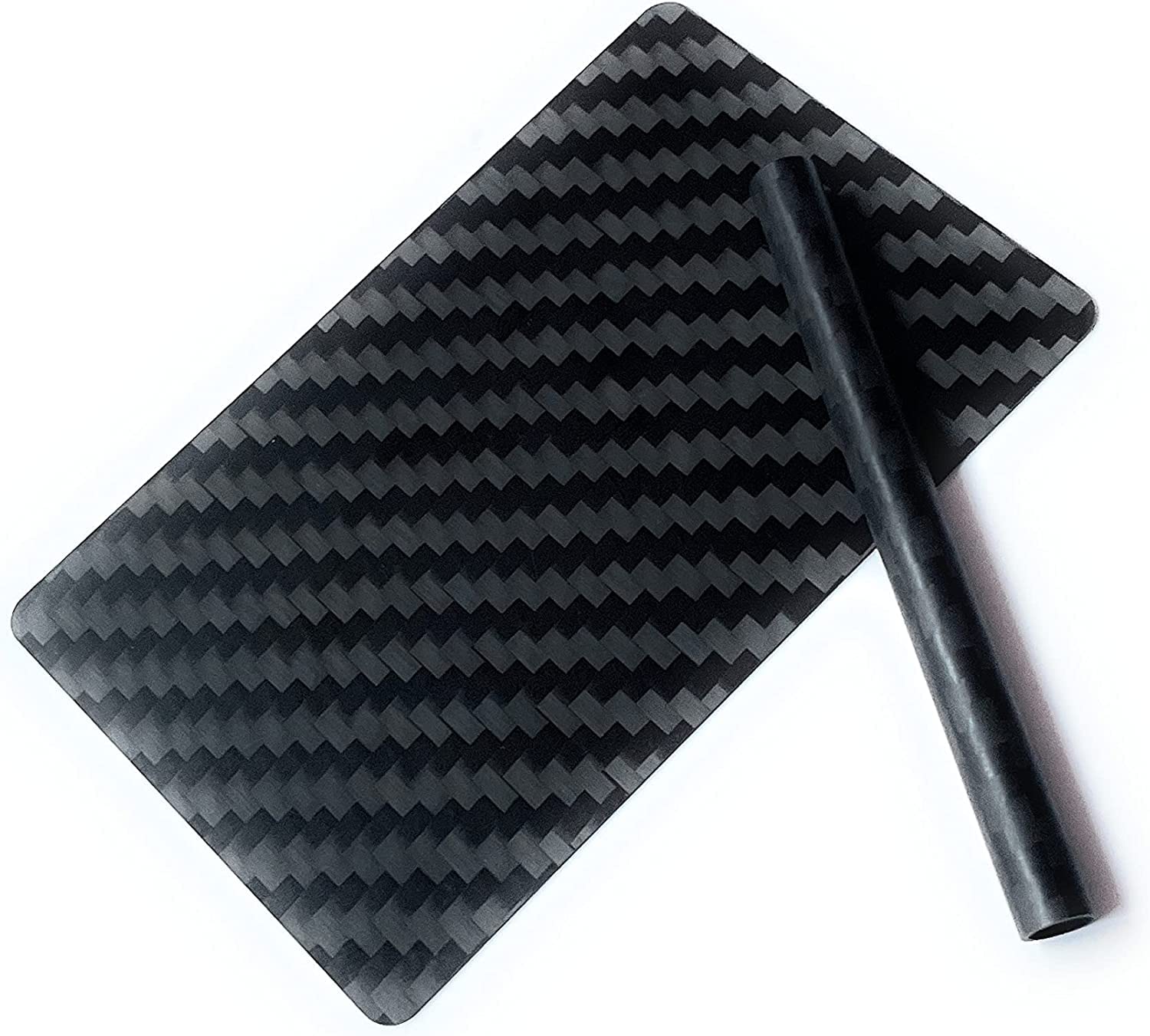 M&M Smartek Set XXL piatti carbonio EC carta credito tubo fibra carbonio nero 18x18cm
