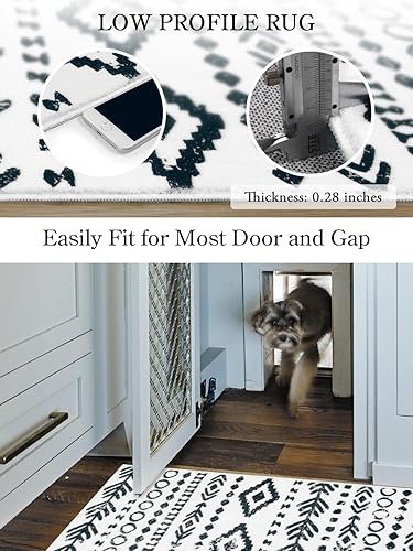 Miniatura 4 de Lahome Alfombra marroquí de granja, lavable de 2 x 6 pies, con parte trasera de goma antideslizante de 6 pies para pasillo, acento tribal rústico