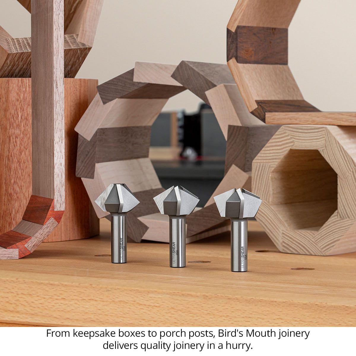US5316BM-3PC - Set di punte per fresa a bocca di uccelli, 3 pezzi, 1/2 SH, 3 scanalature, punta in carburo, costruzione di cilindri e poligoni su più lati, prodotto negli Stati Uniti