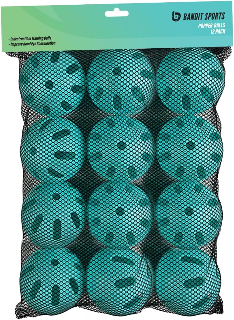 Bandit Sports 202 Popper Plastic Baseballs, Made of Impact-Resistant and Rebounding Material, Perfect Practice Baseballs for Baseball & Hitting Ball Training